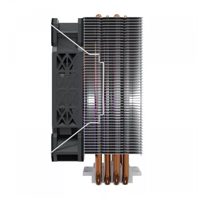CPU-luchtkoeler SAVIO SAVGCOVORTEXX2ARGB met 4 heatpipes, 120-mm-ARGB-ventilator, zwart