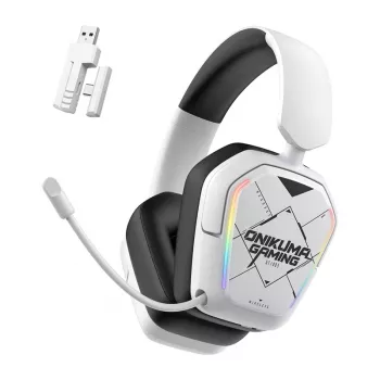 Bedrade/draadloze headset Onikuma GT883 wit — Bluetooth- en kabelverbinding, over-ear-ontwerp