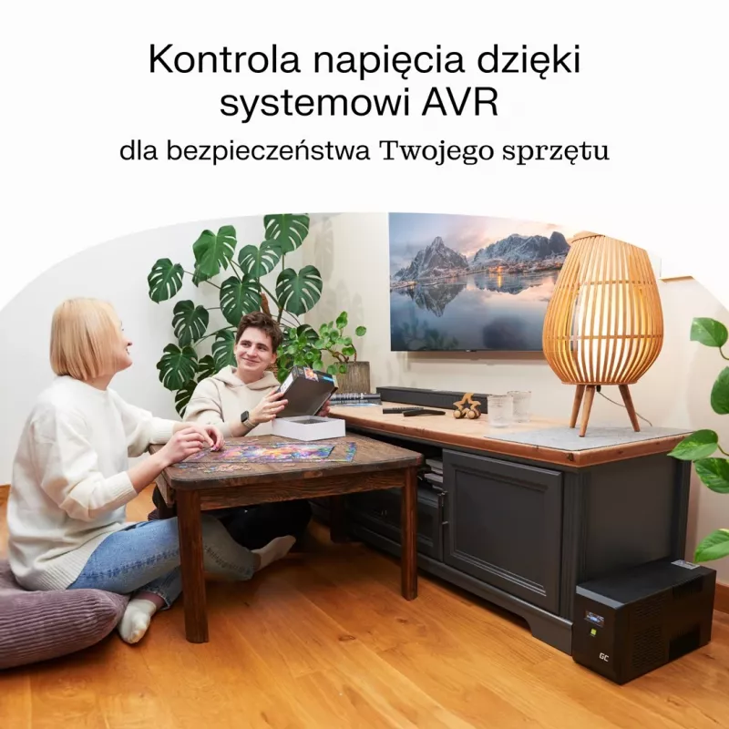 USV Line-Interactive 2 kVA 1200 W, Green Cell, 4 wisselstroomuitgangen, USB, 12 V 9 Ah VRLA (Tower)
