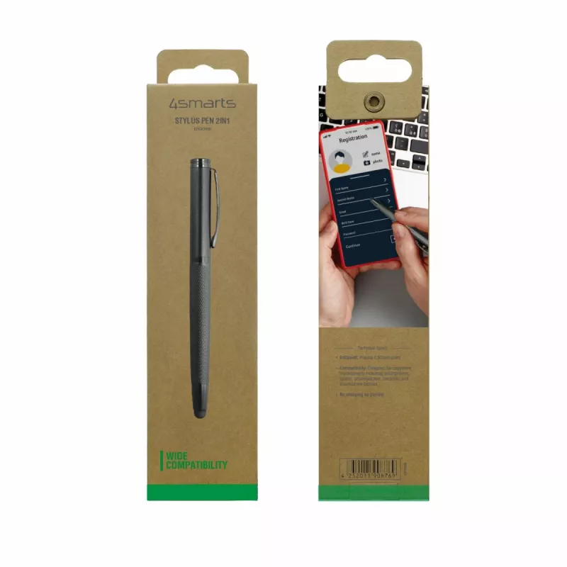 4smarts 2-in-1 ErgoRib universele stylus, zwart