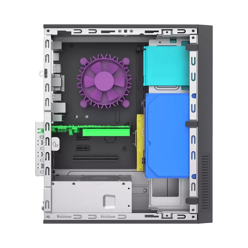 Akyga AK-302-01BL SFF-pc-behuizing, Micro-ATX / Mini-ITX, USB-C + 2x USB 3.0 + USB 2.0, zonder voeding, zwart