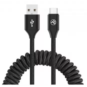 USB-naar-USB-C datakabel Tellur Extendable 3A 1,8 m zwart