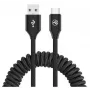 USB-naar-USB-C datakabel Tellur Extendable 3A 1,8 m zwart