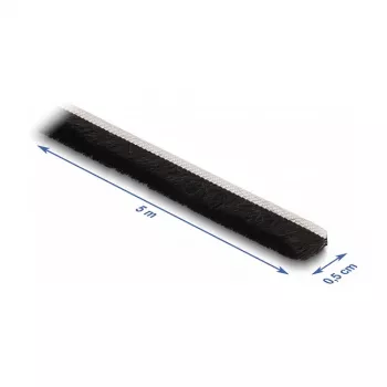 DeLOCK borstelstrip zelfklevend 5 mm lengte 5 m zwart