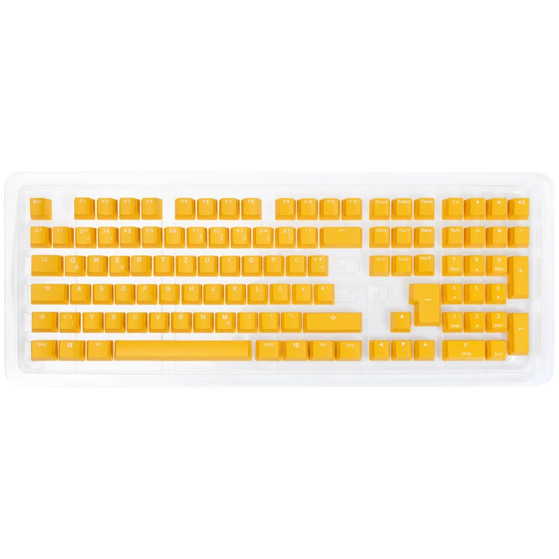 Toetskapset Ducky DKSA109-DEPDYDYYWO1 geel PBT Double-Shot DE-layout 109 toetsen