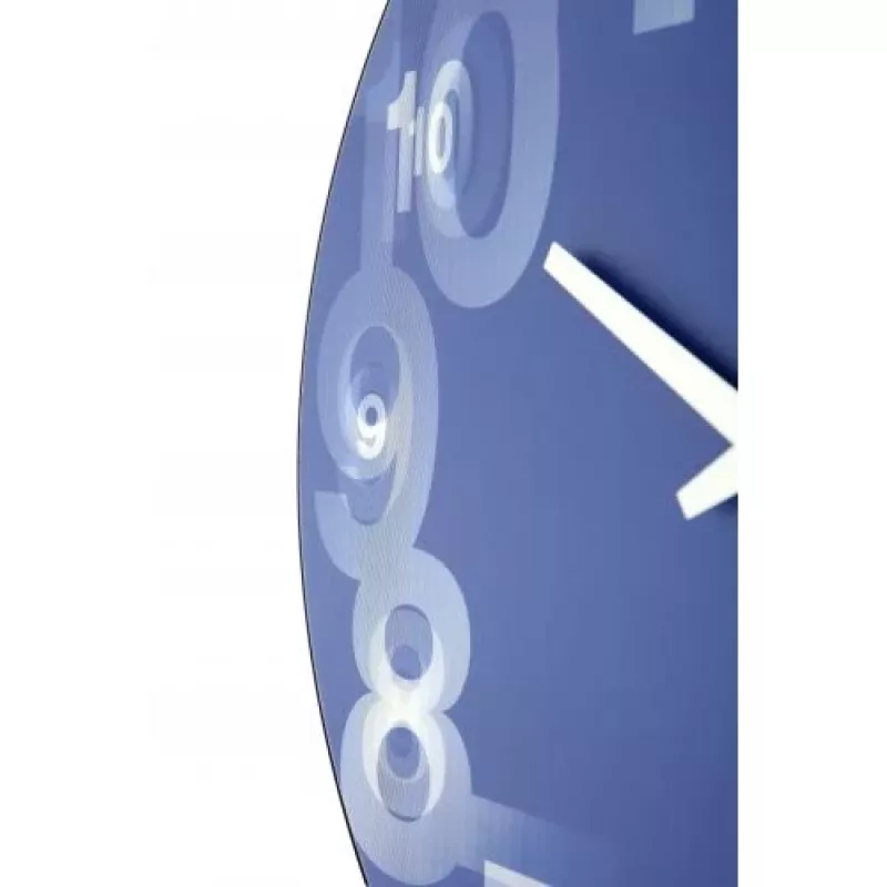 NeXtime klok 3077bl 3D, Ø39,5 cm, wand, blauw/wit
