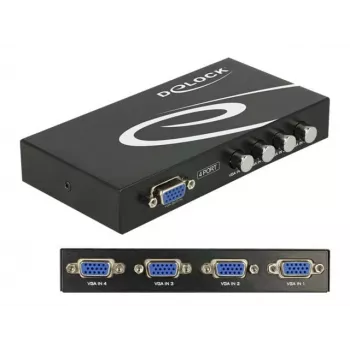 DeLock switch VGA 4 poorts handmatig bidirectioneel - beeldschermschakelaar - 4 x VGA - desktop (87635)