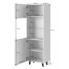 Opbergkast cama meble PAFOS 60×40×182 cm wit mat vrijstaand