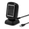 Vaste 1D/2D-barcodescanner QOLTEC 50864, LED-sensor, USB (bekabeld), zwart, 145×85×80 mm