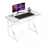 Gaming-tafel huzaro Hero 1.6 wit — recht MDF/carbon tafelblad 1200×600 mm, metalen frame, 750 mm hoogte