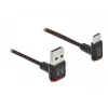 USB-kabel DeLOCK EASY-USB 2.0 Type-A-stekker naar Type-C-stekker haaks 0,2 m zwart