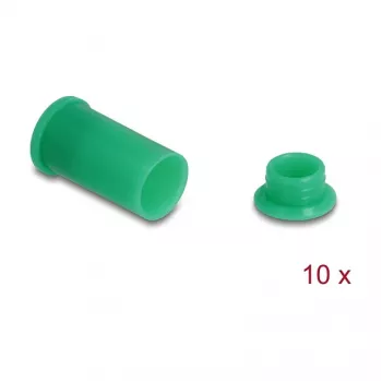 Stofkap DELOCK 60673 voor DL4-aansluitingen, silicone, groen, 14×27×14 mm, 10-pack