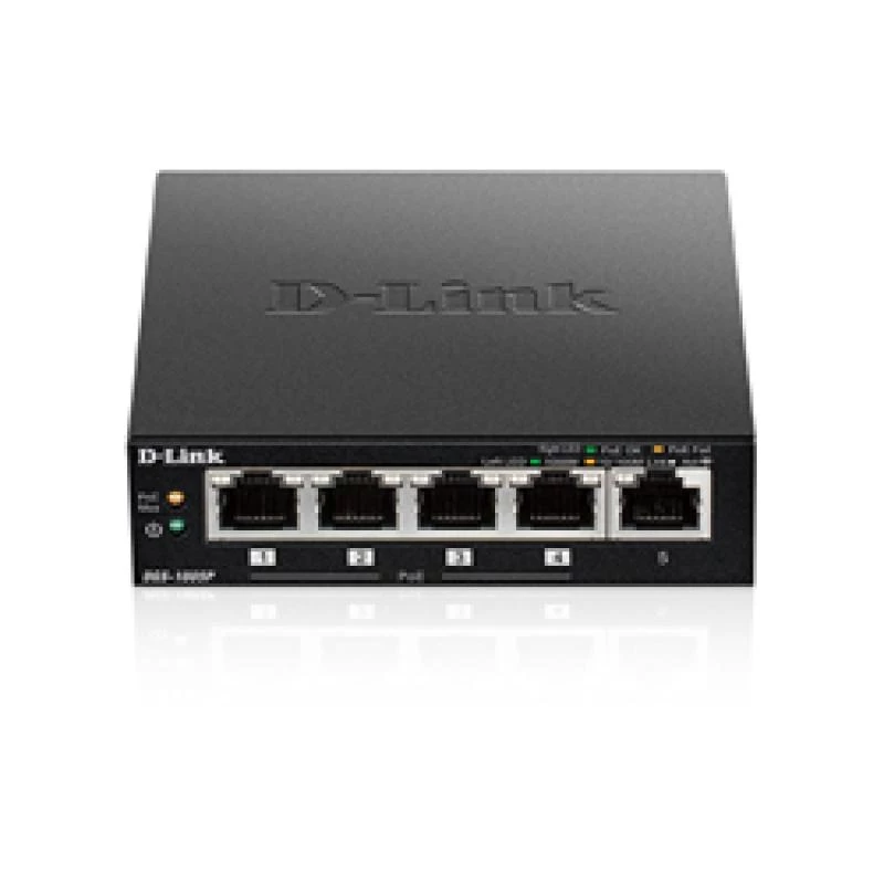 D-Link DGS-1005P/E netwerkswitch unmanaged Gigabit Ethernet (10/100/1000) Power over Ethernet (PoE) zwart
