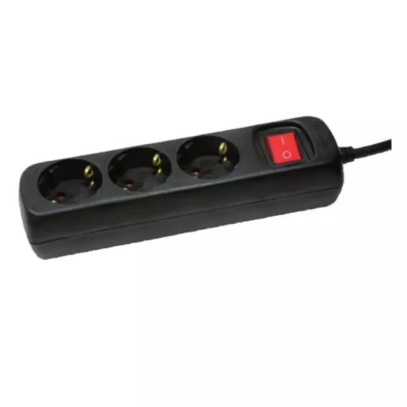 Verlengsnoer LogiLink LPS206B 1,4 m 3 AC-stopcontacten zwart