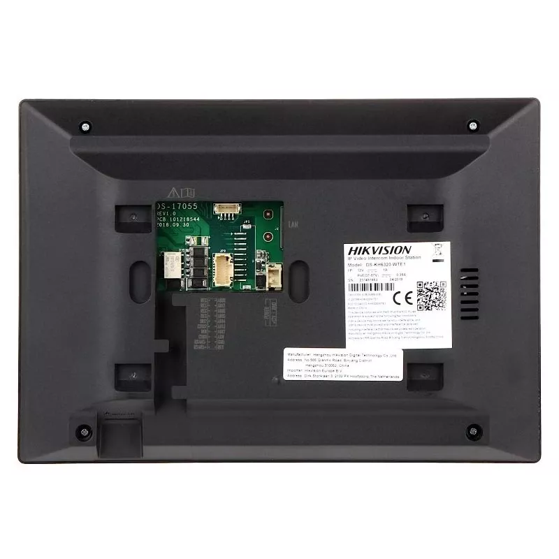 Videodeurintercom Hikvision DS-KH6320-TE1, 7 inch capacitief touchscreen, PoE, 1024×600, microSD tot 32 GB, ethernet, Linux