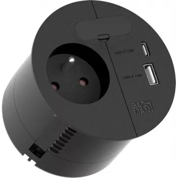 Stekkerdoos Bachmann 938.202 — 1x UTE, 1x USB A/C 22W, 1x KBD, 2,0 m kabel, CEE7/7-stekker