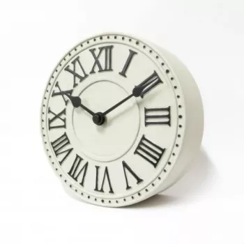 NeXtime klok 5187wi London Table, Ø16 cm, wand, wit/zwart+B32