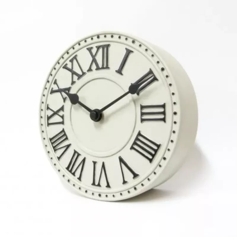 NeXtime klok 5187wi London Table, Ø16 cm, wand, wit/zwart+B32