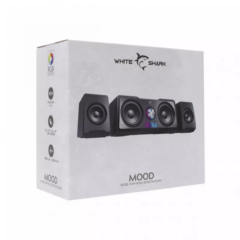 White Shark GSP-968 Mood RGB Gaming 2.2-luidsprekersysteem zwart