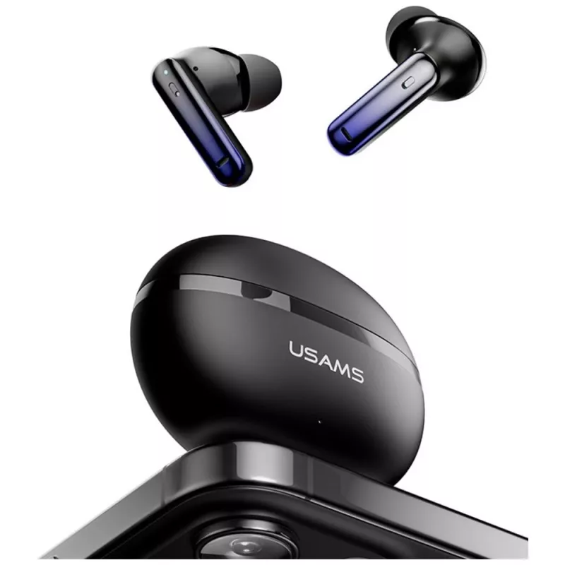 Bluetooth-hoofdtelefoon Usams TWS E02 ANC+ENC zwart