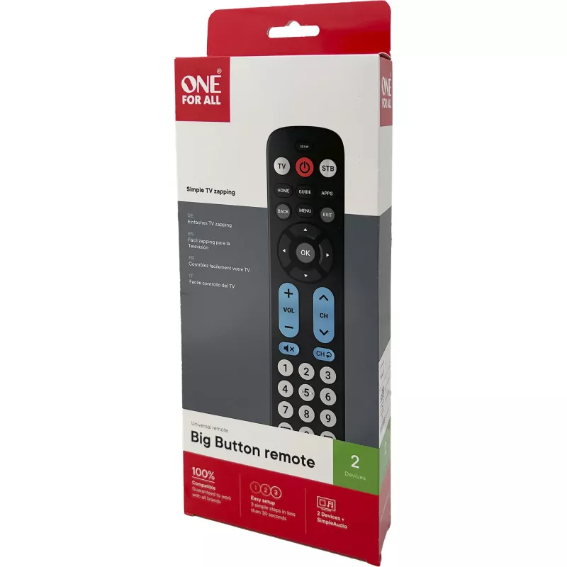 One for All Big Button Remote universele afstandsbediening URC6821