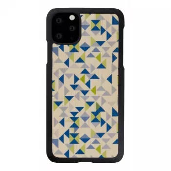 Smartphonehoesje man and wood voor iPhone 11 Pro Max – blauwe driehoek, zwarte beschermhoes