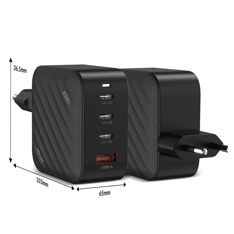 Oplader Xblitz XC3 USB-C PD 100W GaN3 — voeding, PD-snelladen