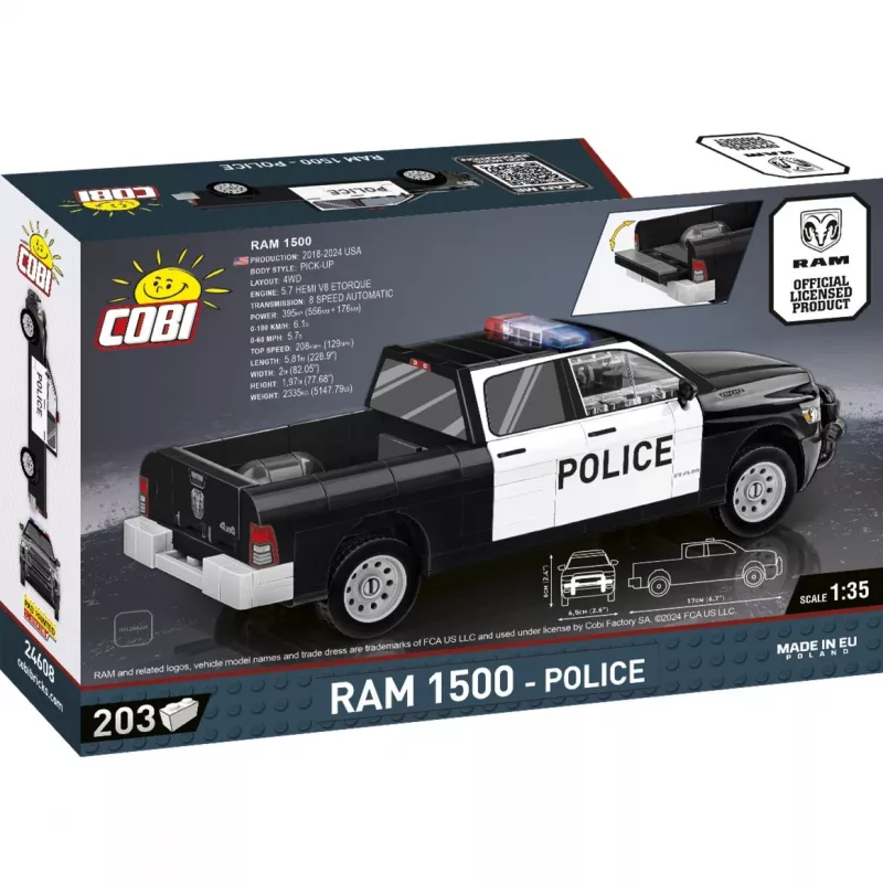 Constructiespeelgoed Cobi RAM 1500 Police 24608 2-in-1 model, bouwsteenset, ombouwbaar