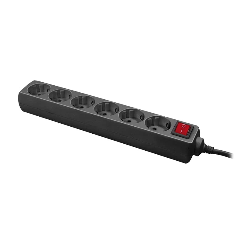 Stroomverdeler LogiLink LPS202B 1,4m 6 AC-uitgangen zwart