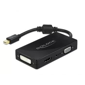 DeLOCK Mini DisplayPort 1.2 naar VGA HDMI DVI audio 4K passief zwart