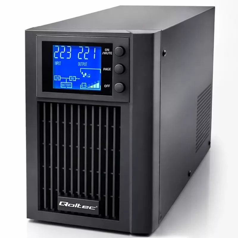 UPS QOLTEC Pure Sine Wave 1kVA 800W met AVR en LCD-display