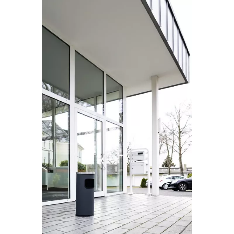 Durable 3332-58 ronde as-/afvalbak, 17 L, aluminium/metaal, antraciet