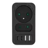 Power splitter MACLEAN MCE249 F/B – 2 AC-stopcontacten (16A + 6A) met 2×USB-A en 2×USB-C PD 20W, EU-stekker, zwart