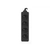 Verlengsnoer Lanberg PS0-04E-0100-IEC-BK 1 m 4 stopcontacten binnen zwart