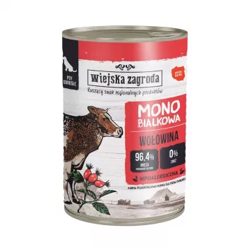 Natvoer voor honden wiejskazagroda Monoprotein Line kalkoen met lam 800 g, 76,9 % vocht, 11,2 % eiwit