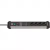 Verlengsnoer Brennenstuhl 1391010400 3m 4 AC-stopcontacten Binnen Zwart Zilver