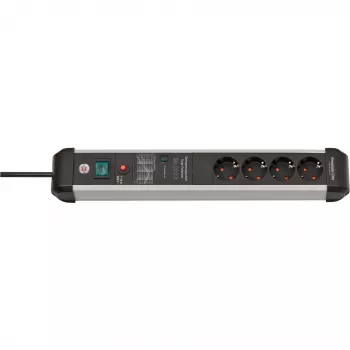 Verlengsnoer Brennenstuhl 1391010400 3m 4 AC-stopcontacten Binnen Zwart Zilver