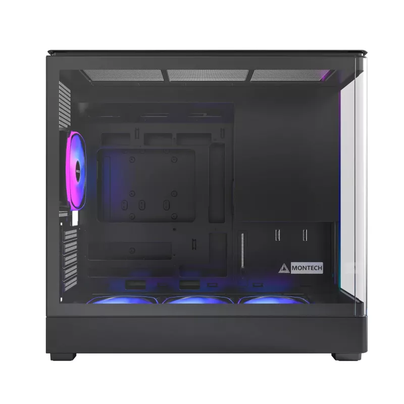 Pc-behuizing Montech KING 15 PRO zwart — midi-tower voor micro ATX / Mini-ITX