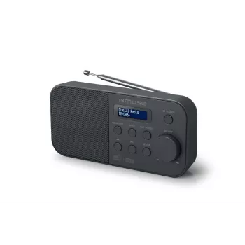 Draagbare radio muse M-109 DB — DAB+ / FM (87,5–108 MHz), PLL-tuner, LCD, batterij/netvoeding, zwart