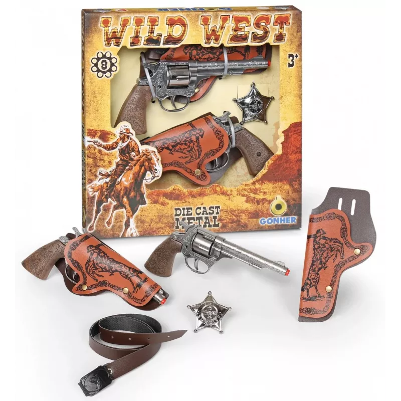 Revolver 8-schots 2 stuks + badge GONHER 158/0 Pulio