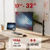Monitorbeugel MACLEAN MC-135 gasdrukveer voor 17-inch–32-inch beeldschermen, belasting 2–10 kg, zwart