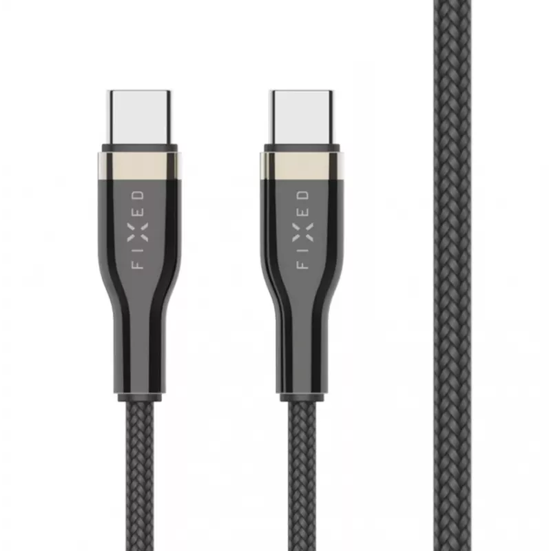 FIXED FIXDB-CC2-BK gevlochten USB-C/USB-C-kabel, 2 m, 100 W