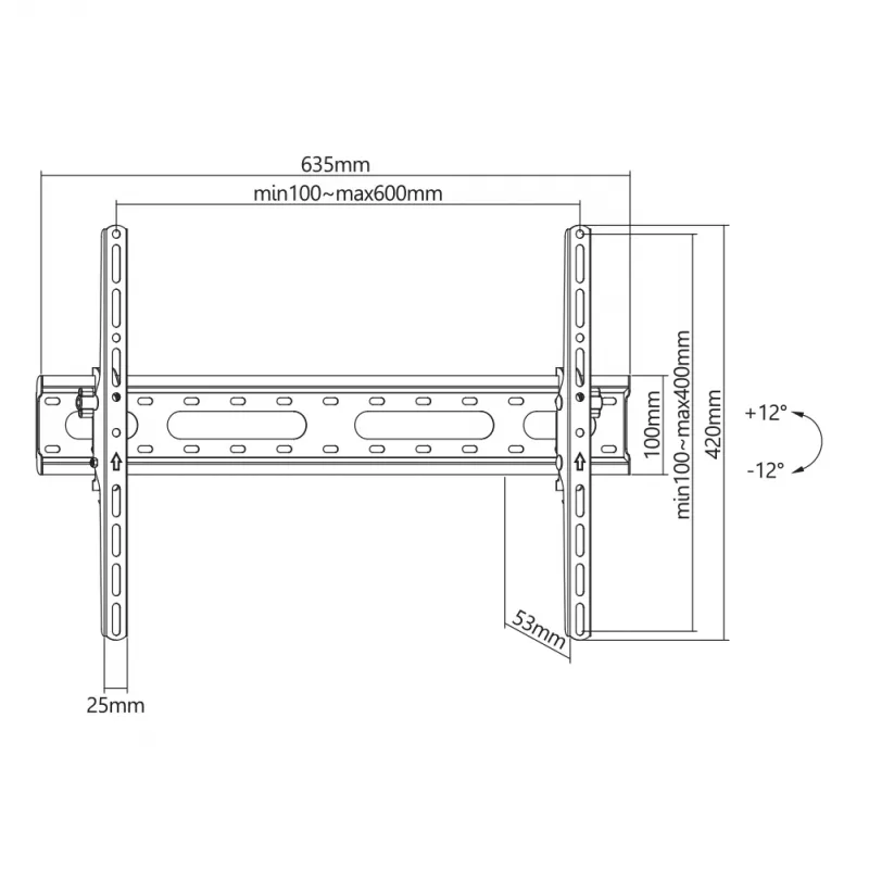 Houder SBOX PLB-2546T-2 voor 37–80 inch displays, 45 kg capaciteit, 600×400 mm VESA