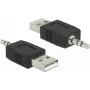 Kabeladapter DeLOCK 66069 USB A naar 3,5 mm zwart
