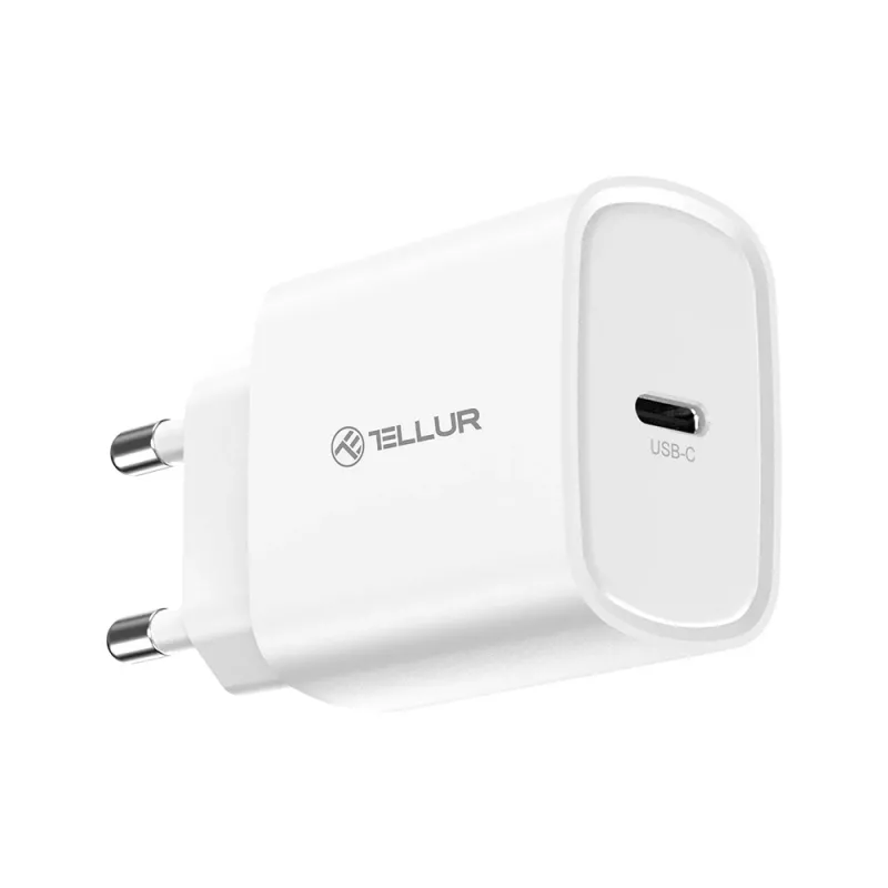 Wandlader Tellur TLL151421 20W USB-C PD snelladen voor telefoons en tablets