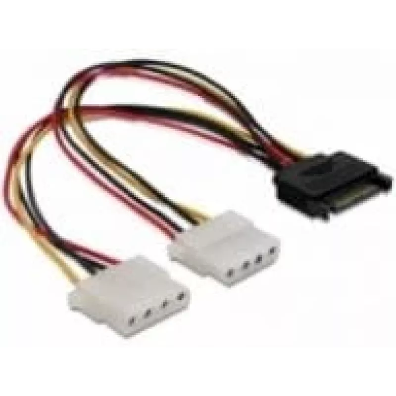 SATA 15-pin naar 2x 4-pin Molex bus 20 cm DeLOCK 65159