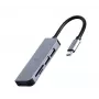 Laptop-dock Gembird UHB-CM-CRU3P1U2P2-01 — USB 3.2 Gen 1 Type-A, MicroSD/SD/SDHC/SDXC tot 128 GB, zilver