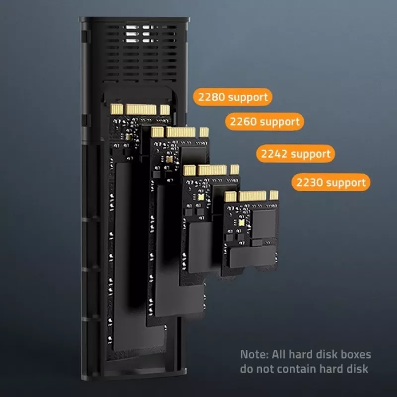 Behuizing | kies voor NV2271 voor M.2 SSD | SATA | NVMe | USB-C | 2TB
