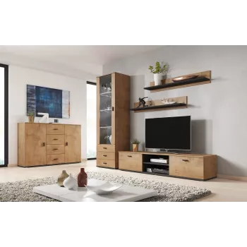 Cama woonkamer-sideboard UNI lefkas eiken/zwart