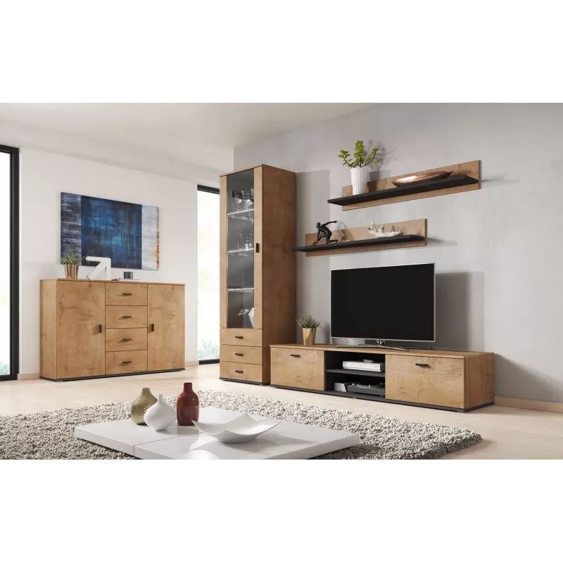 Cama woonkamer-sideboard UNI lefkas eiken/zwart